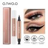 Eyeliner negru tip carioca 2in1 cu stampila ochi,Waterproof