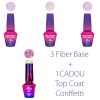 Kit 3 Fiber Base + Cadou Top Coat Conffetti