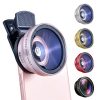 Lentila telefon macro cu clips de prindere 37 mm 0.45X Pink