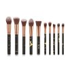 Set 10 Pensule Profesionale Pentru Makeup, Negru Marble cu Suport Inclus