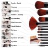 Set 12 Pensule Makeup cu Suport Negru – MAK07