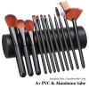 Set 12 Pensule Makeup cu Suport Negru – MAK07